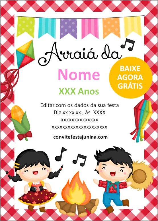 convite para festa junina