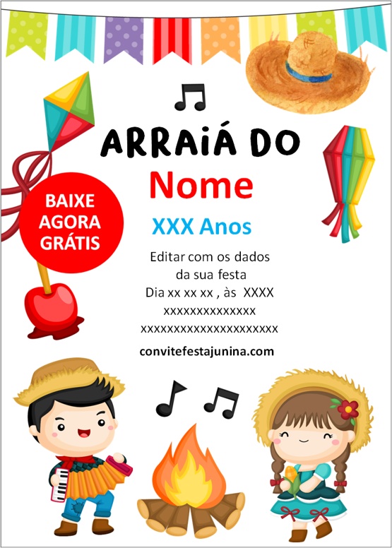 convite para festa junina