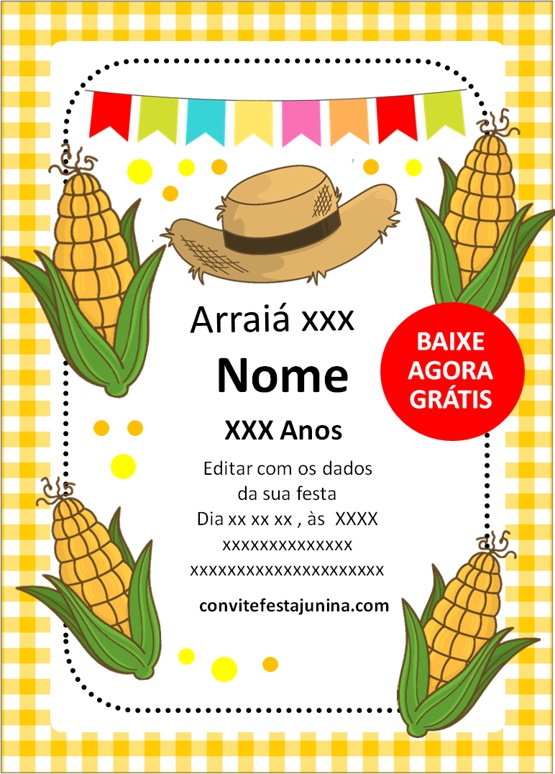 Convite de cartaz festa junina com milho
