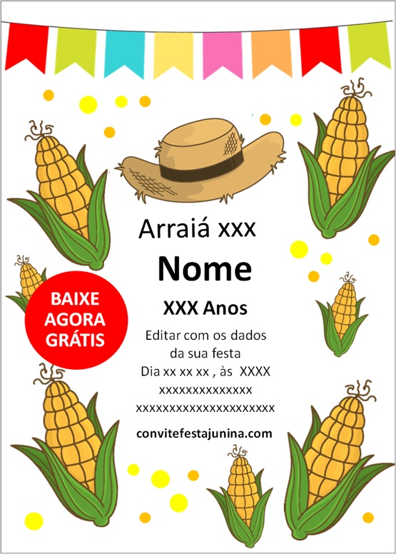 Modelo de Convite para Festa Junina