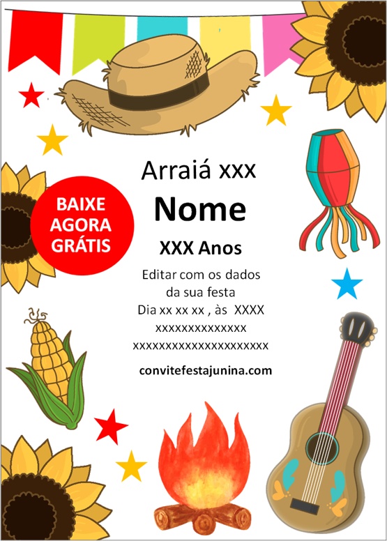 modelo de convite de festa junina