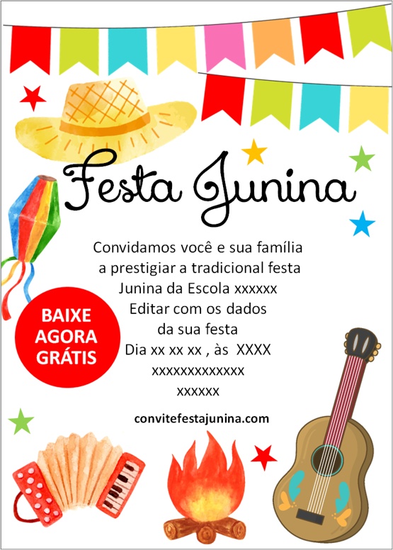 Convite festa junina escola