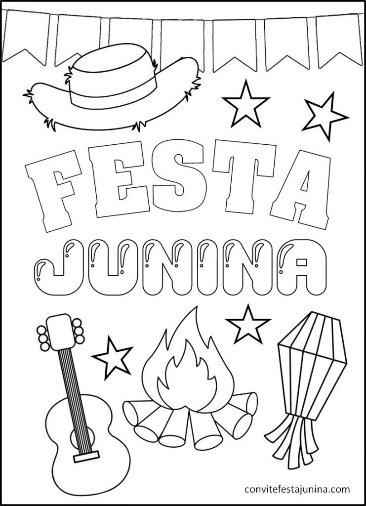 Festa Junina para Colorir Festa Junina