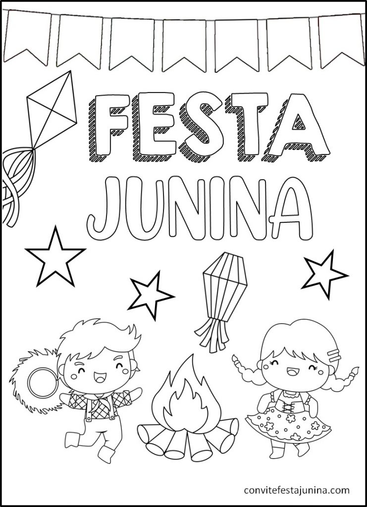 FREE! - Desenho de Festa Junina para Imprimir