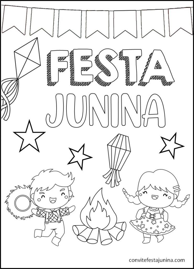 FREE! - Imagens de Festa Junina para Colorir