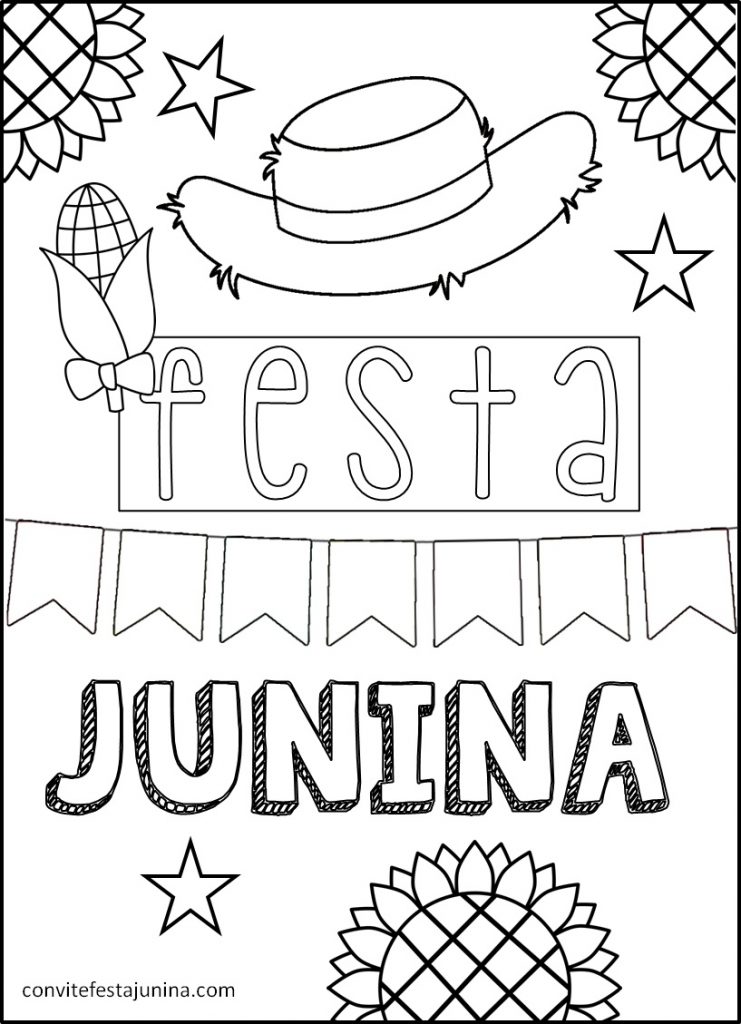 FREE! - Desenhos de Festa Junina para Imprimir