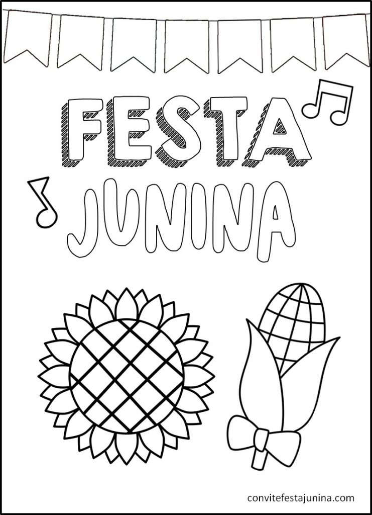FREE! - Desenhos de Festa Junina para Imprimir