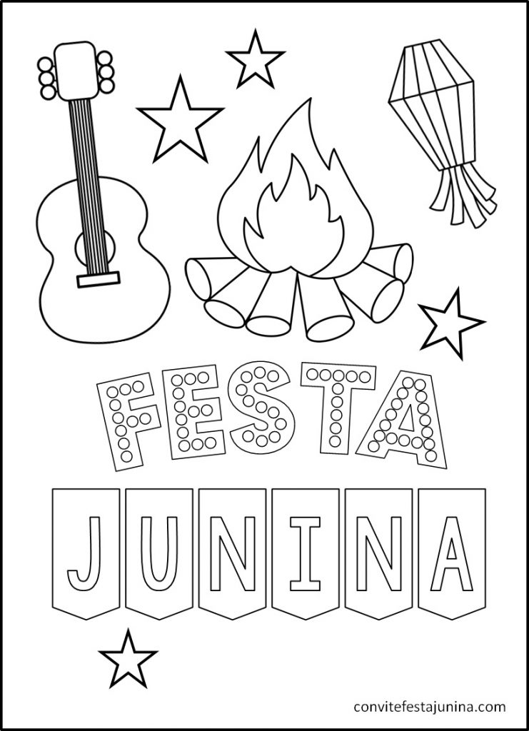 FREE! - Imagens de Festa Junina para Colorir