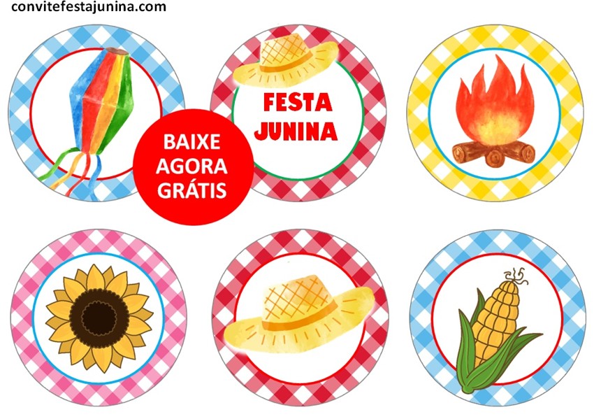 FREE! - Desenhos de Festa Junina para Imprimir